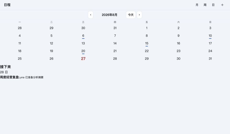 当前日程 FP 界面